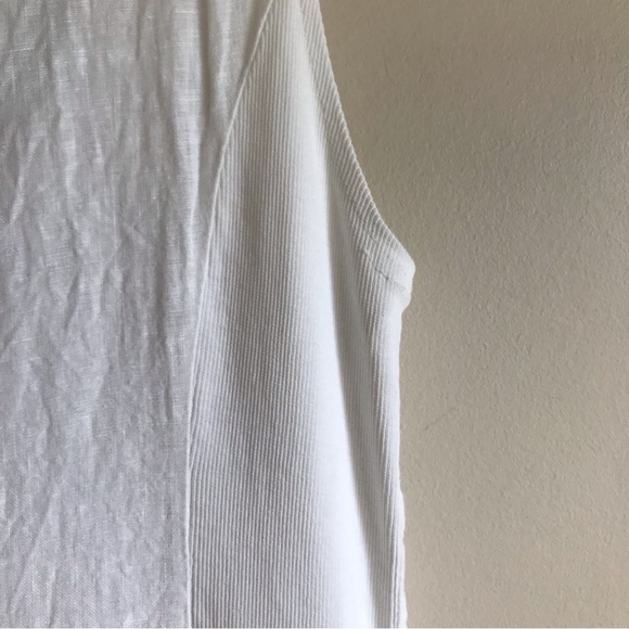 Made in Italy White Sleeveless Dress with Embellished Neckline and Pockets! - Picture 6 of 8